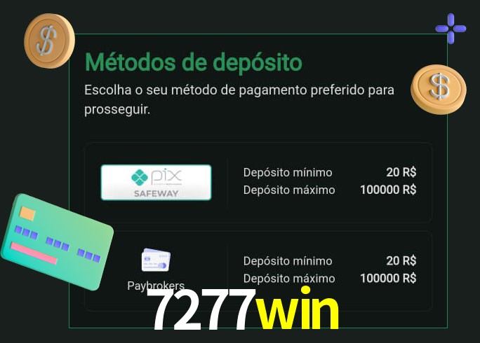 O cassino 7277win oferece uma grande variedade de métodos de pagamento